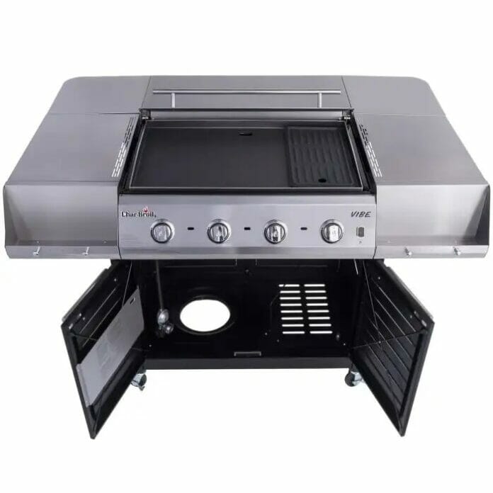 Char-Broil Vibe Griddle With Back Shelf Up Char-Broil Vibe Griddle With Back Shelf Up