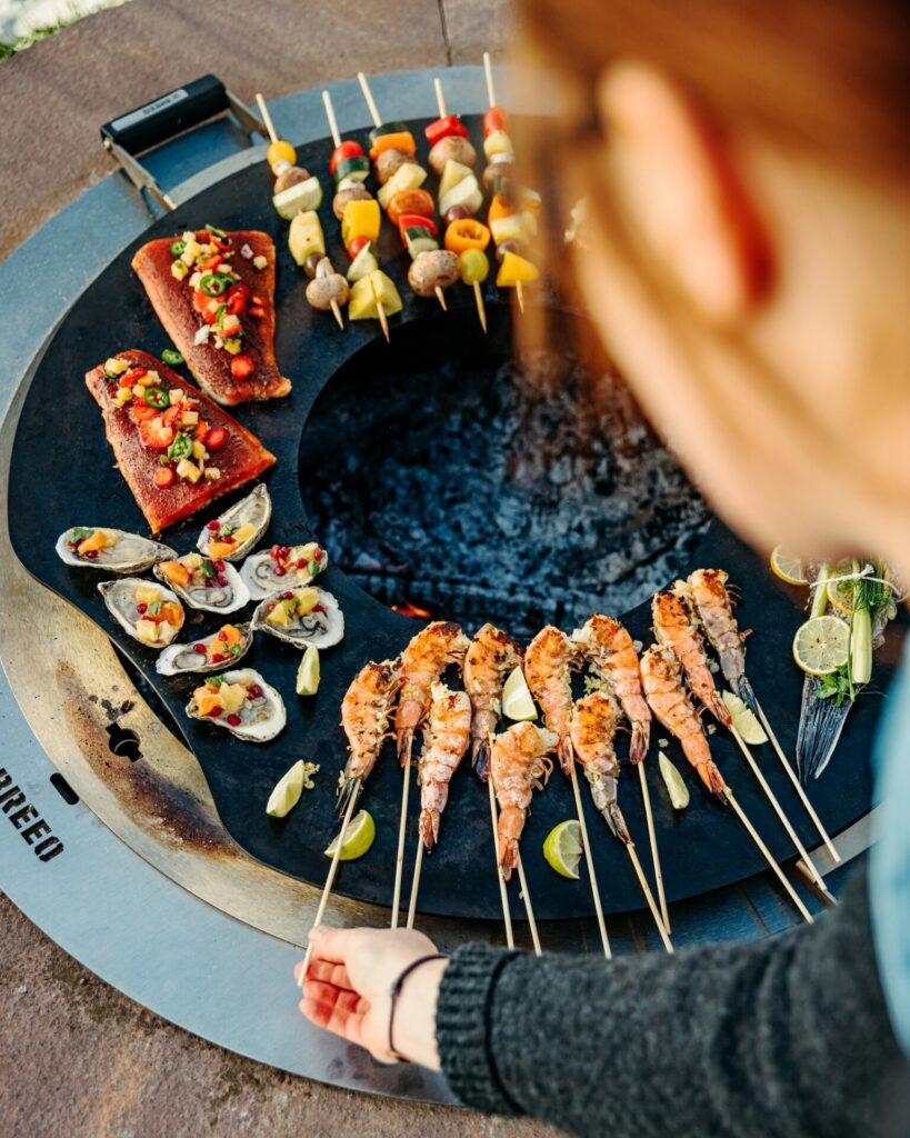 Cooking on a Breeo Fire Pit Griddle