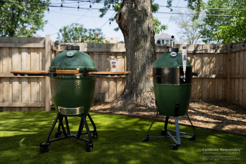 Miller Lite Big Green Kegg and a Big Green Egg