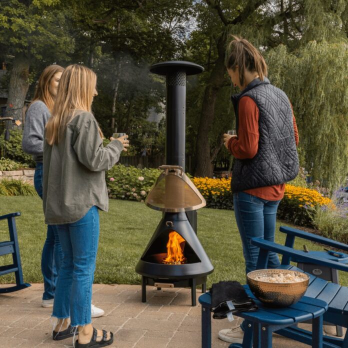TIKI Brand Chiminea Outdoor Fireplace Burning Wood Pellets TIKI Brand Chiminea Outdoor Fireplace Burning Wood Pellets