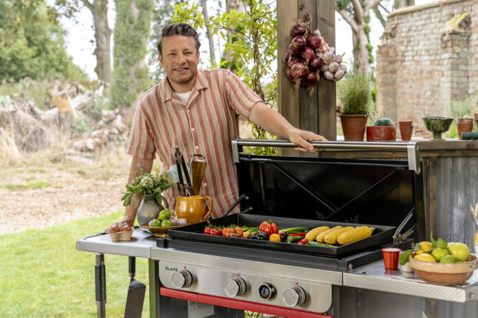 Jamie Oliver with the Weber Slate Gas Griddle Jamie Oliver with the Weber Slate Gas Griddle