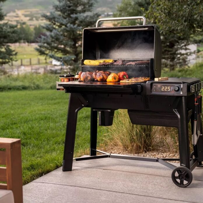 Traeger Woodridge Pellet Grill Outside Angle Traeger Woodridge Pellet Grill Outside Angle