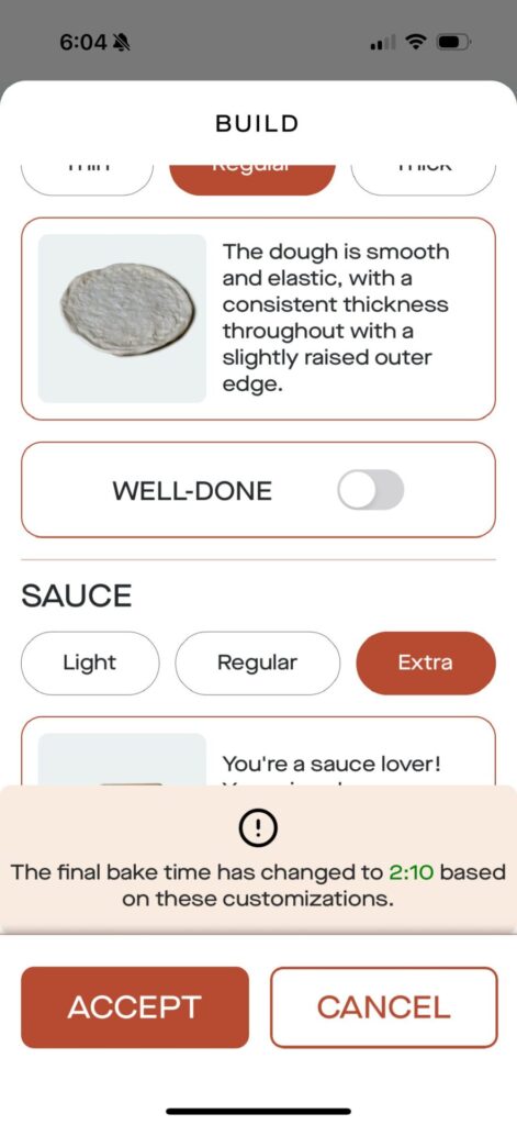 Current Backyard Pizza Building App