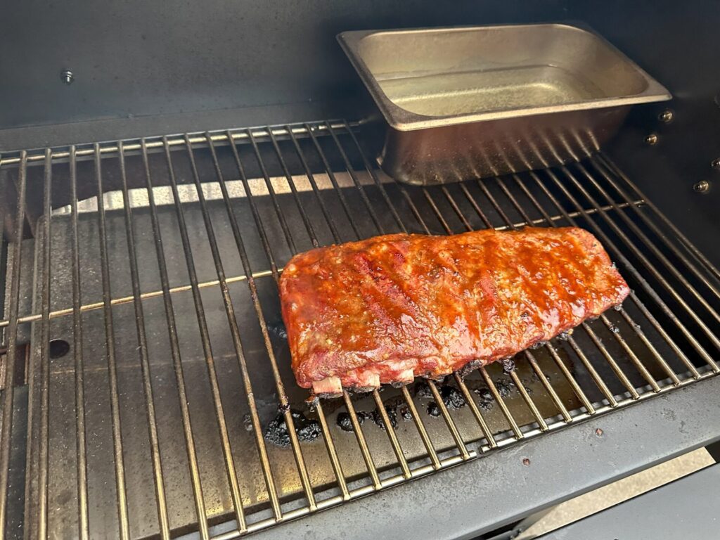GMG Ledge Prime Pellet Grill Cooking Ribs
