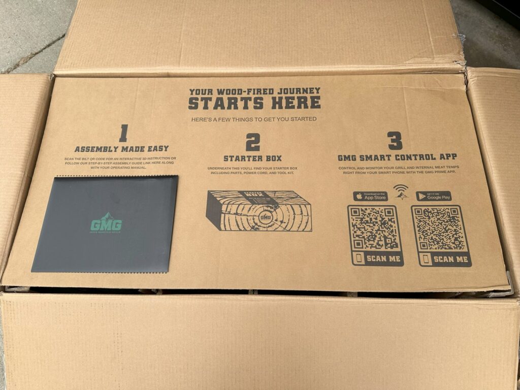 GMG Ledge Prime Pellet Grill Packaging