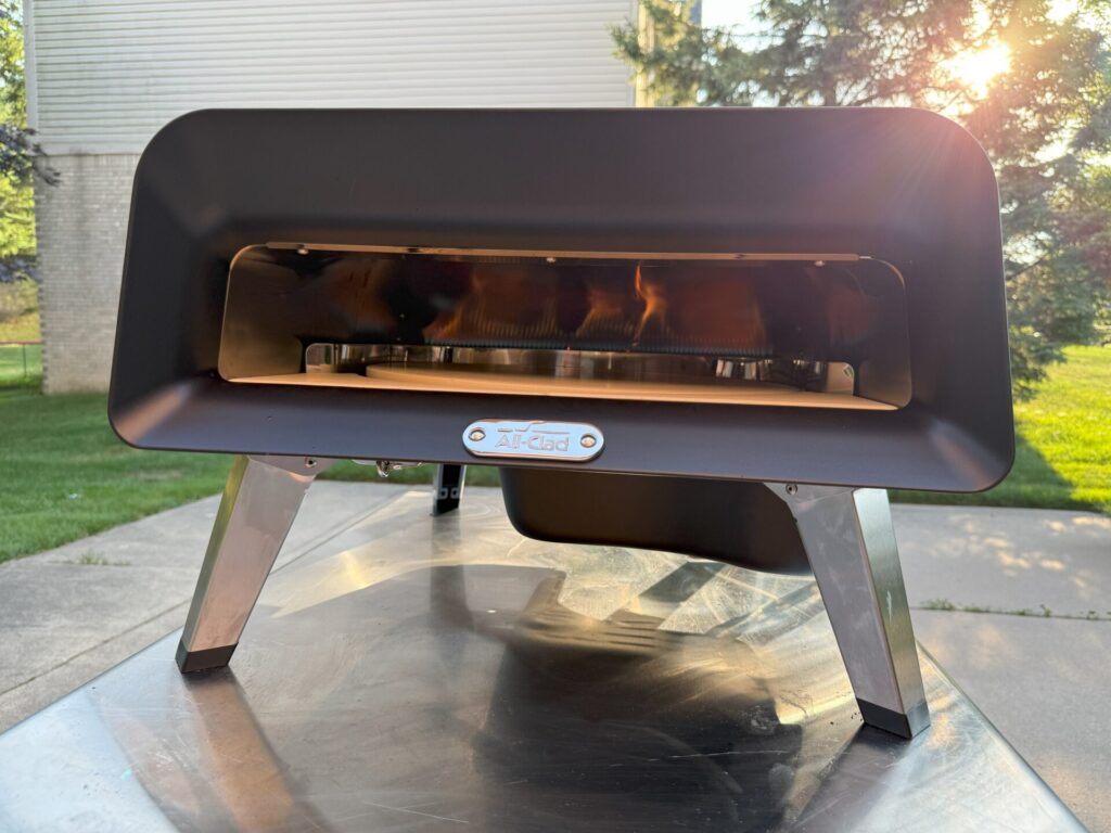 All-Clad Pizza Oven - Fire Burning