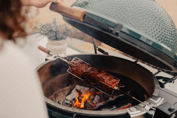 Big Green Egg Rotisserie Cooking