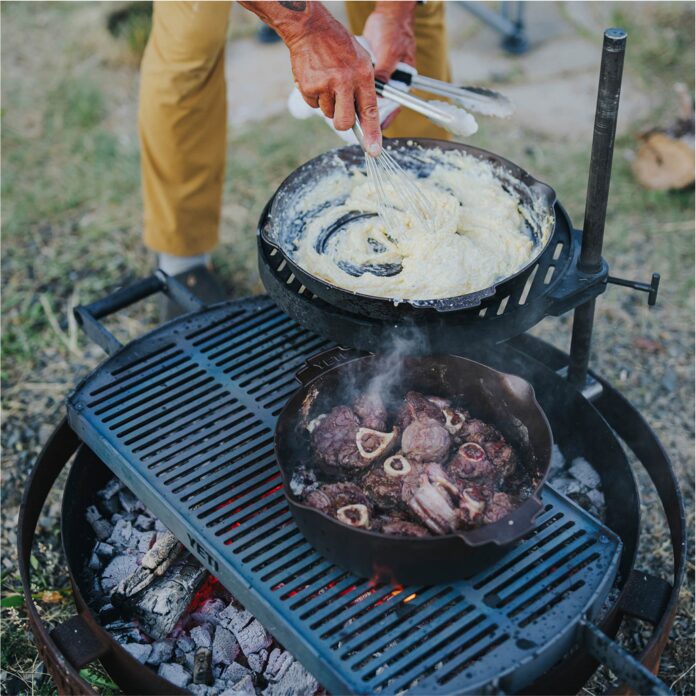 Yeti Fire Pit with Grill Kit Both Grates Cooking